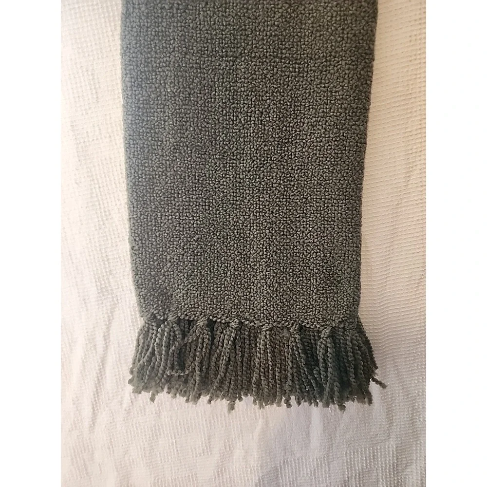 Brand‎ New! Oversized Frye Boucle Throw With Fringe Green 50